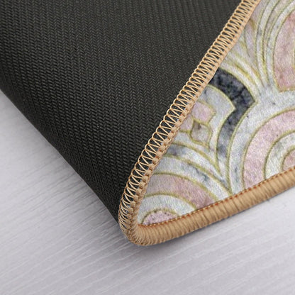 Art Deco Marble Tiles in Soft Pastels  Anti-Trip Bath Mat