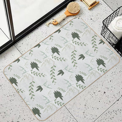 Botanical, Plants  Rapid-Drying Bath Mat