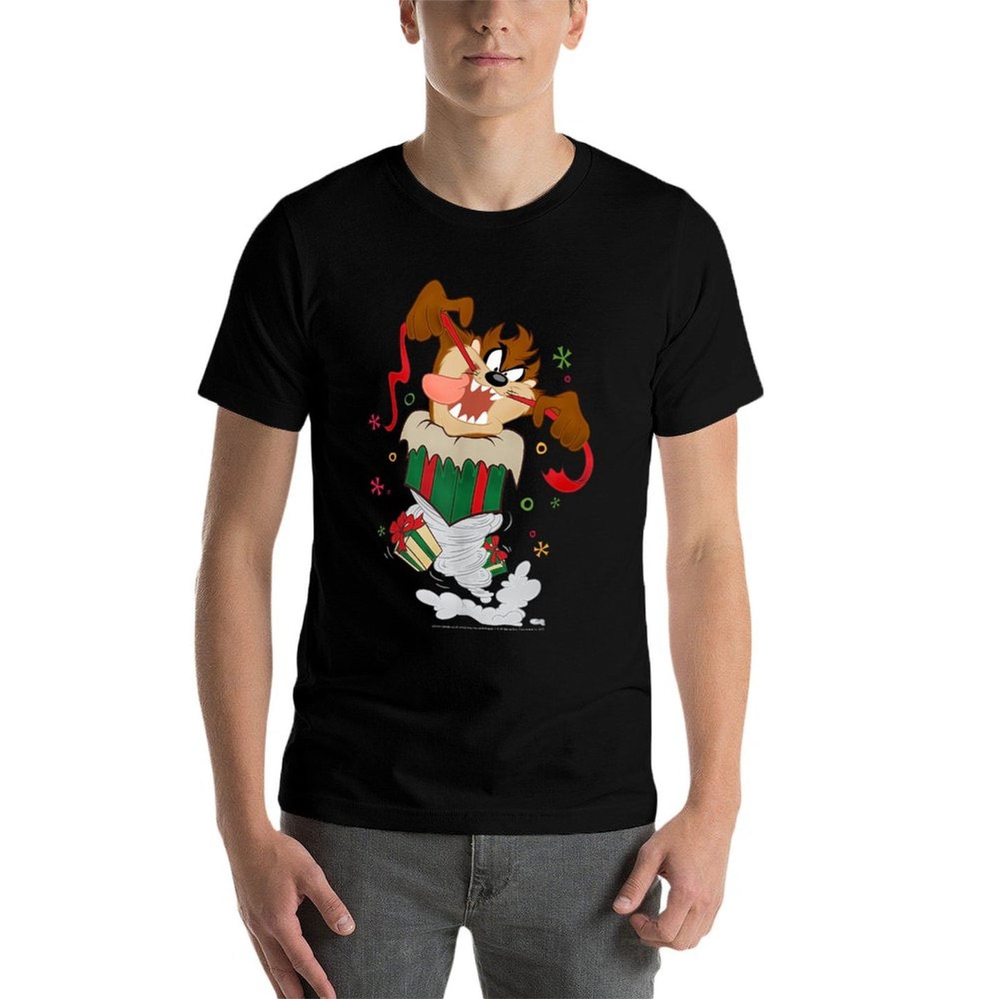 Looney Tunes Christmas Taz Ripping Presents  Versatile T-Shirt