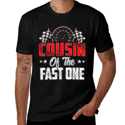 1 Year Old Racing Car Fast One Birthday 1st Family Cousin  Wrinkle-resistant T-Shirt