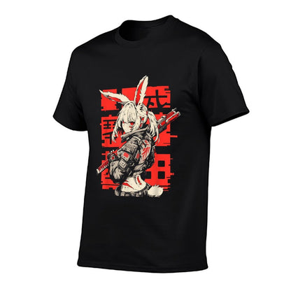 Anime Manga Cyberpunk Aesthetic Techwear Harajuku Bunny Girl  Odor-resistant T-Shirt