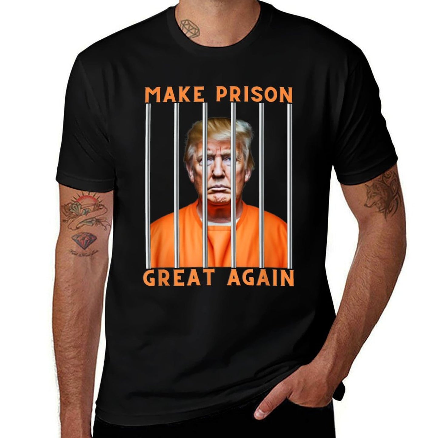 Trump 2024 in Prison  Wrinkle-resistant T-Shirt