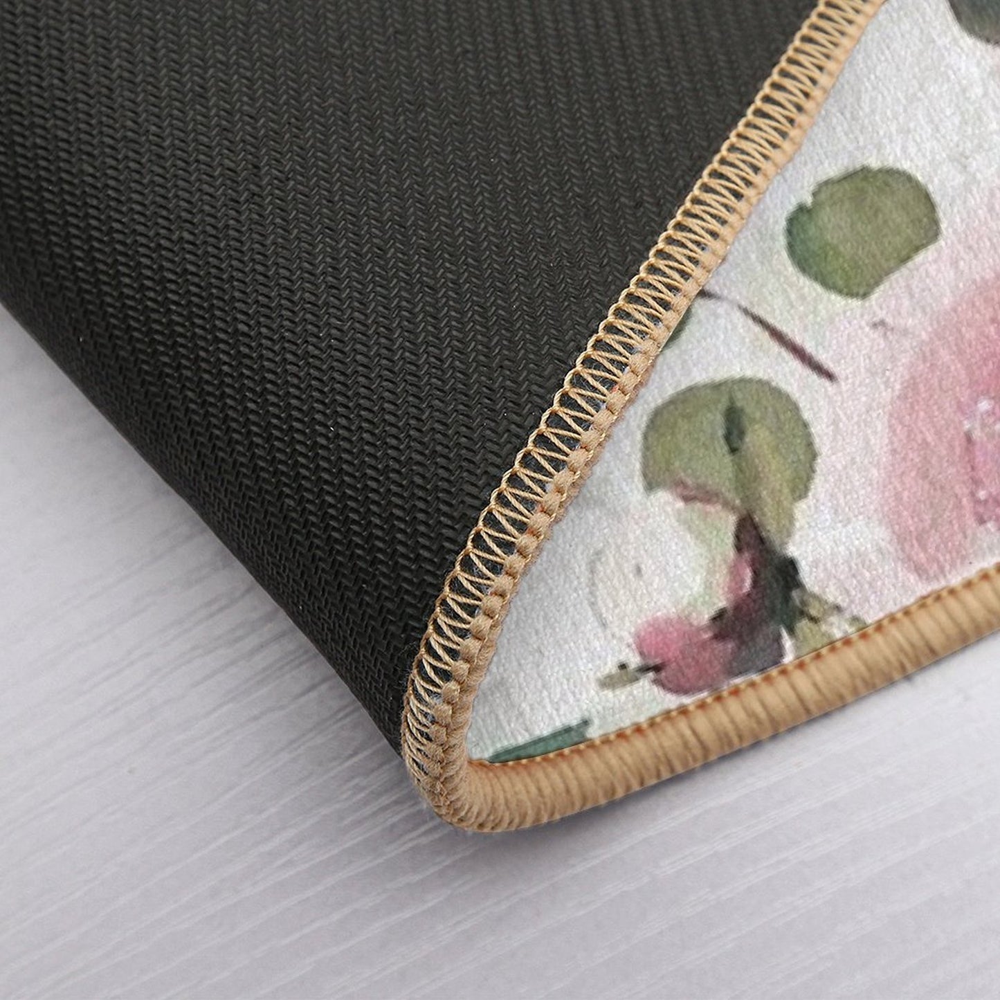 White  BlushVan Gogh Roses Botanical Garden Pattern Durable Bath Mat