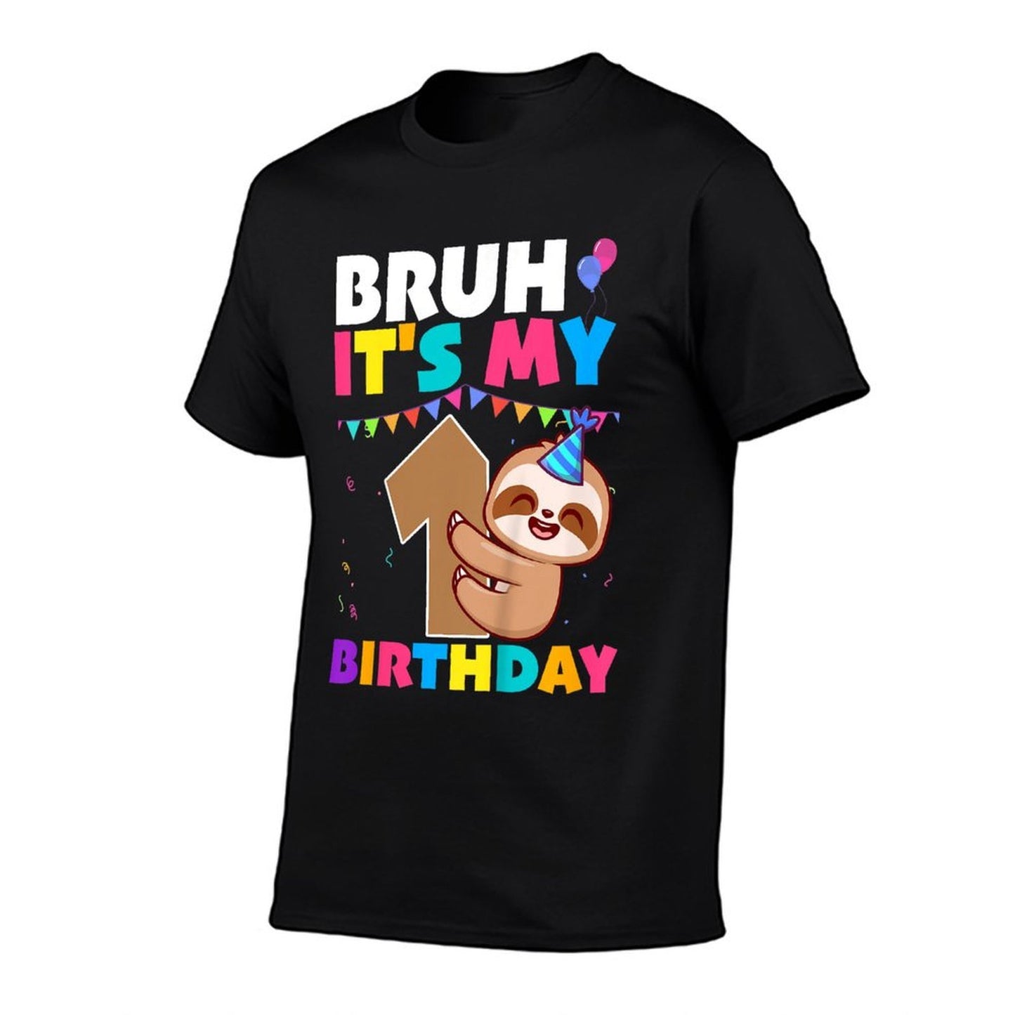 Kids Birthday Sloth 1 Year Old 1st Birthday Sloth Lover  Wrinkle-resistant T-Shirt