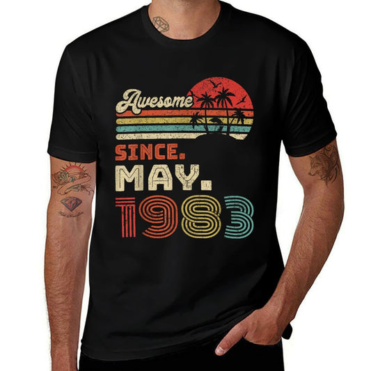 40 Year Old Awesome Since May 1983 40th Birthday  Cotton T-Shirt