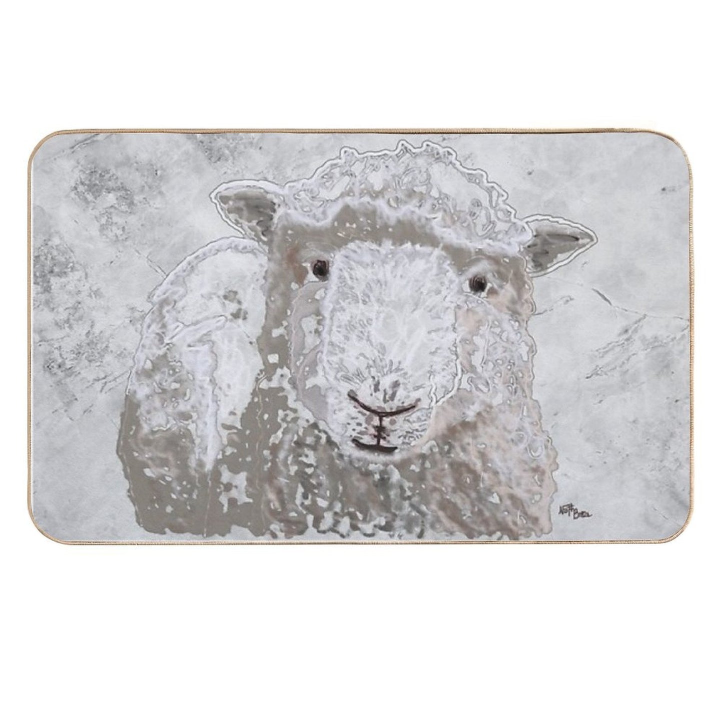 Sheep in Winter  Animal Decor Durable Bath Mat
