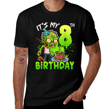 It's My 8th Birthday Zombie Lover 8 Year Old Boys Girls  Wrinkle-resistant T-Shirt