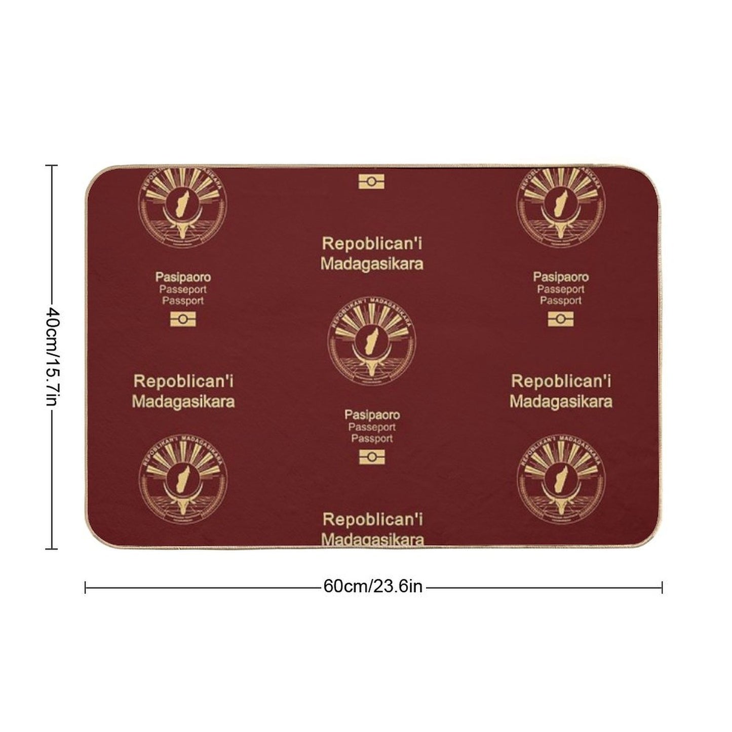 Madagascar Passport  Eco-Friendly Bath Mat