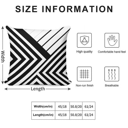 Black And White Geometric Lines Soft Warmth Comfort Throw Pillow