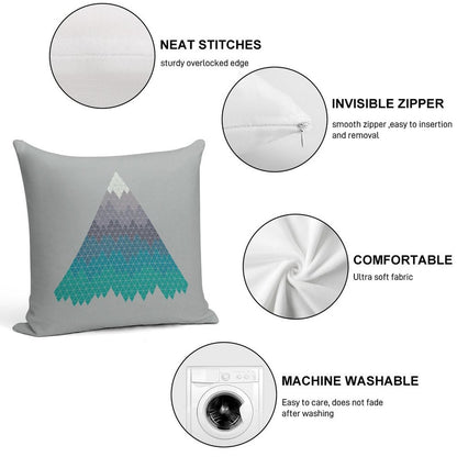 Many Mountains Soft Hidden Zipper Throw Pillow