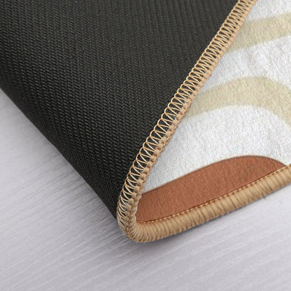 Palm Springs Mid-Century Minimalist Abstract Brown Ochre Beige White  Rapid-Drying Bath Mat