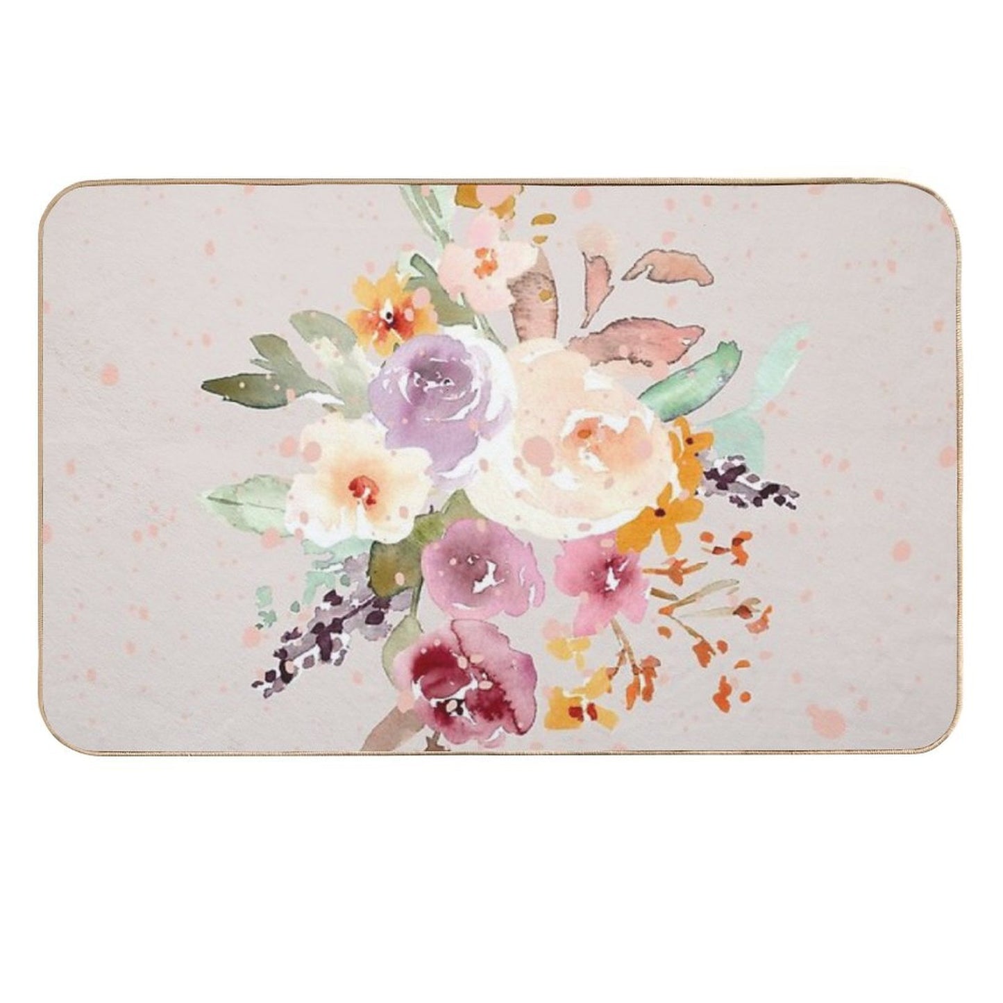 Abstract Effects With Flowers, Flowers With Abstract Effect-  Fade-Resistant Bath Mat