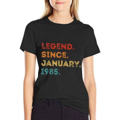 Retro 40 Years Old Legend Since January 1985 40th Birthday  Easy-care T-Shirt