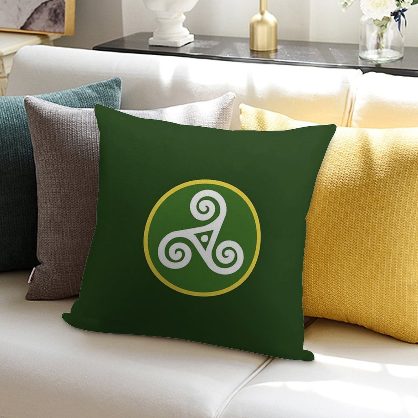 Civilizations Emblems - Celts Soft Short Plush Fabric Throw Pillow