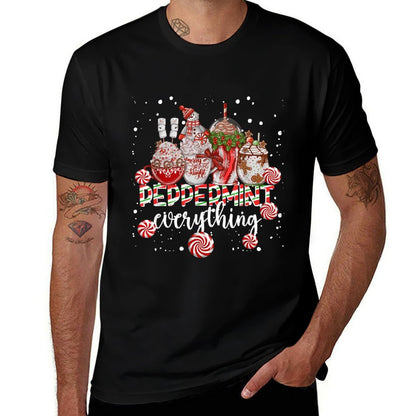 Christmas Peppermint Everything Coffee Chocolate Mocha Xmas  Heathered Texture T-Shirt