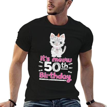 Cute Kitten Kitty Cat 50th Birthday Women 50 Years  Soft T-Shirt