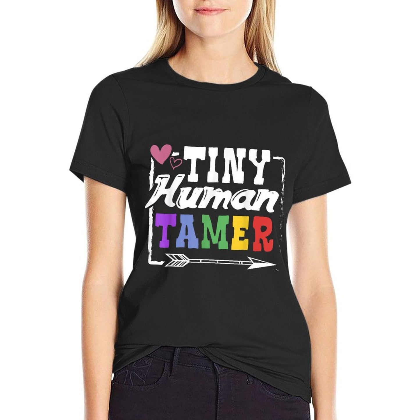 Gift 4 Teachers Or Parents  Tiny Human Tamer  Cotton T-Shirt