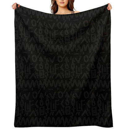 Black Pattern All-season Throw Blanket