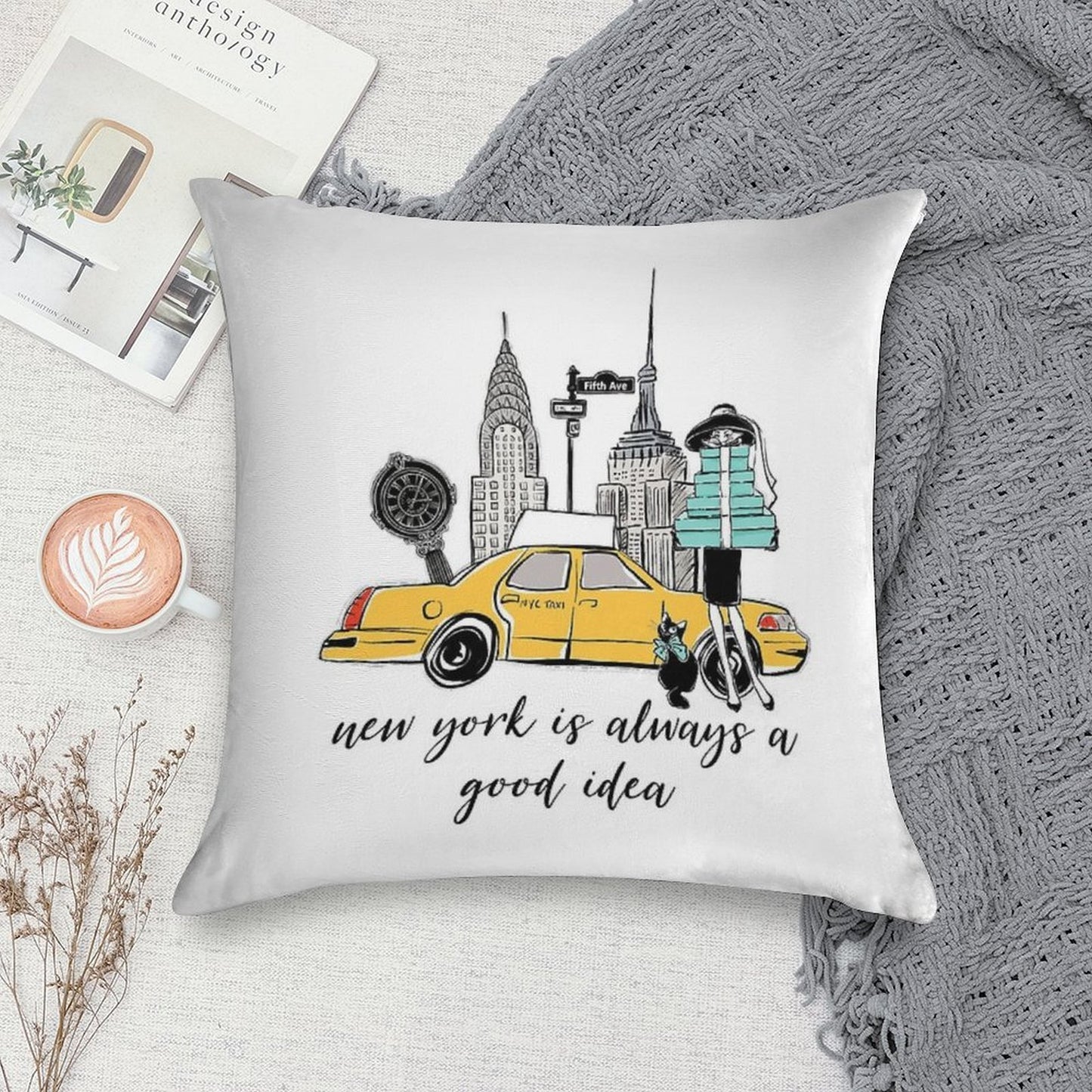 New York Girl Soft Shrink-Resistant Throw Pillow