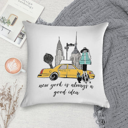 New York Girl Soft Shrink-Resistant Throw Pillow