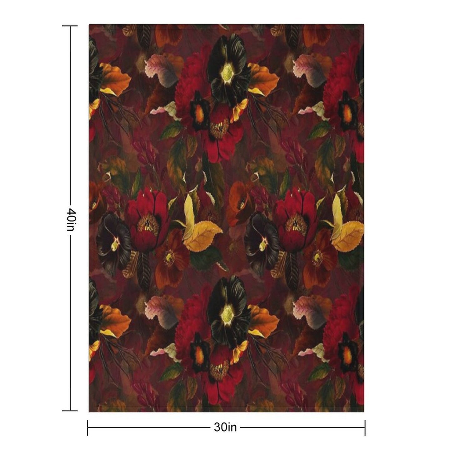 Red Mystical Botanical Night Garden Nightgarden Quick-dry Throw Blanket