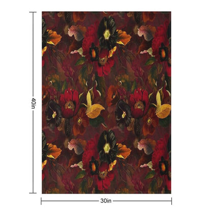 Red Mystical Botanical Night Garden Nightgarden Quick-dry Throw Blanket