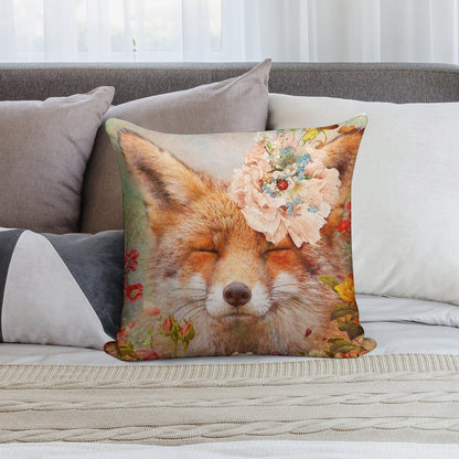 Happy Fox Soft Skin-Friendly Throw Pillow