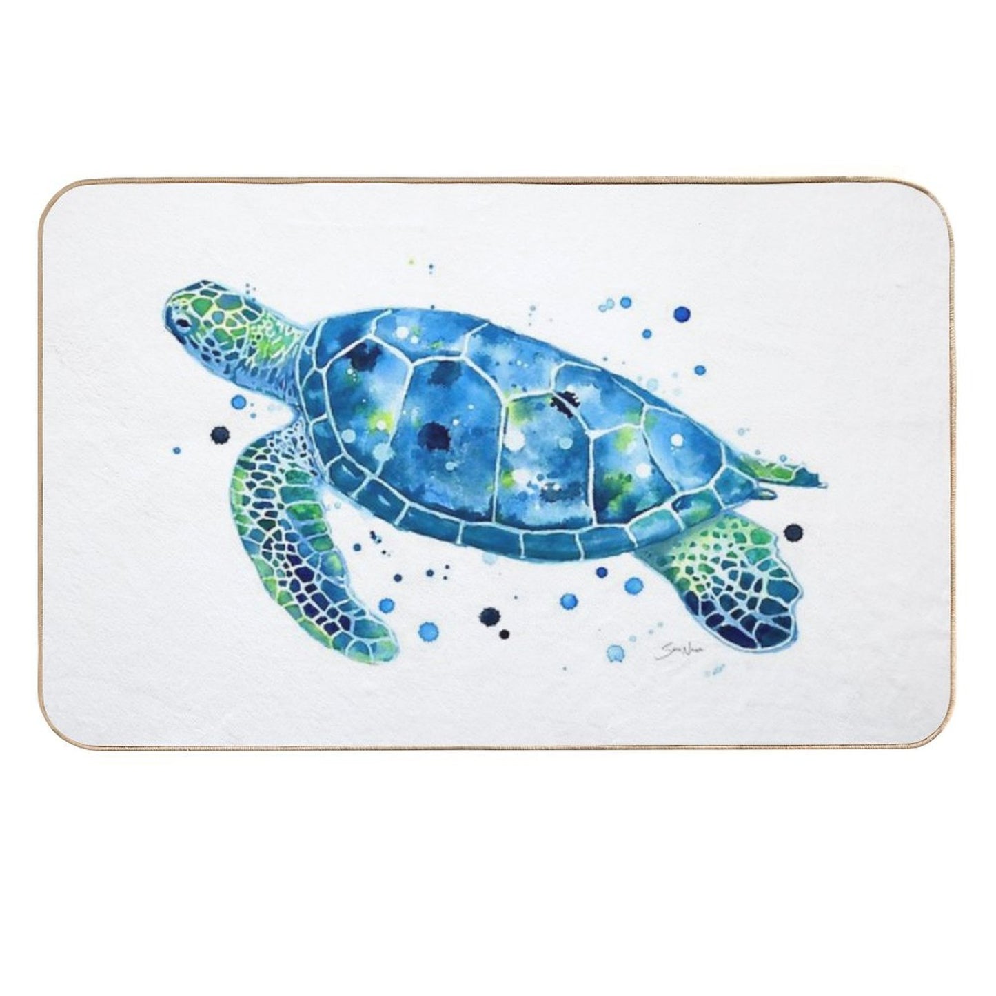 Sargasso Blue Sea Turtle  Eco-Friendly Bath Mat