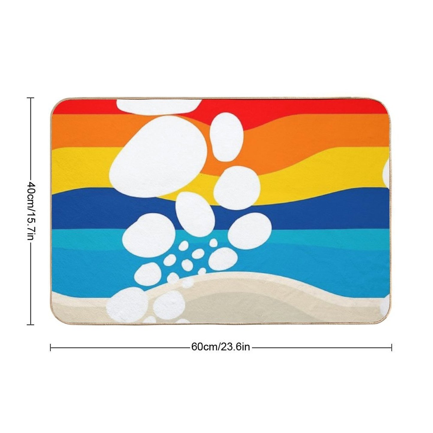 Beach Summertime Abstract Rainbow Print  Toxin-Free Bath Mat