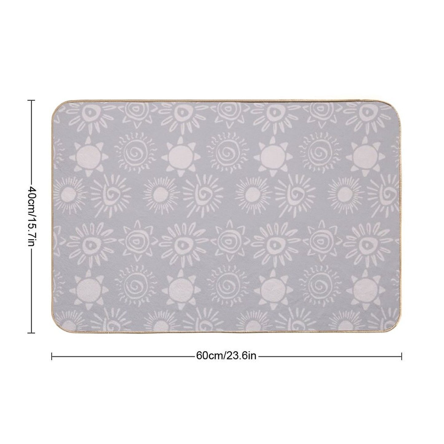 Magical Sun Bohemian Dreamy Aesthetic In Muted Colors Blue Gray  Absorbent Bath Mat