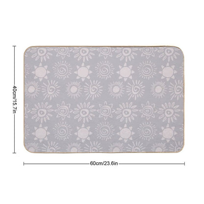 Magical Sun Bohemian Dreamy Aesthetic In Muted Colors Blue Gray  Absorbent Bath Mat