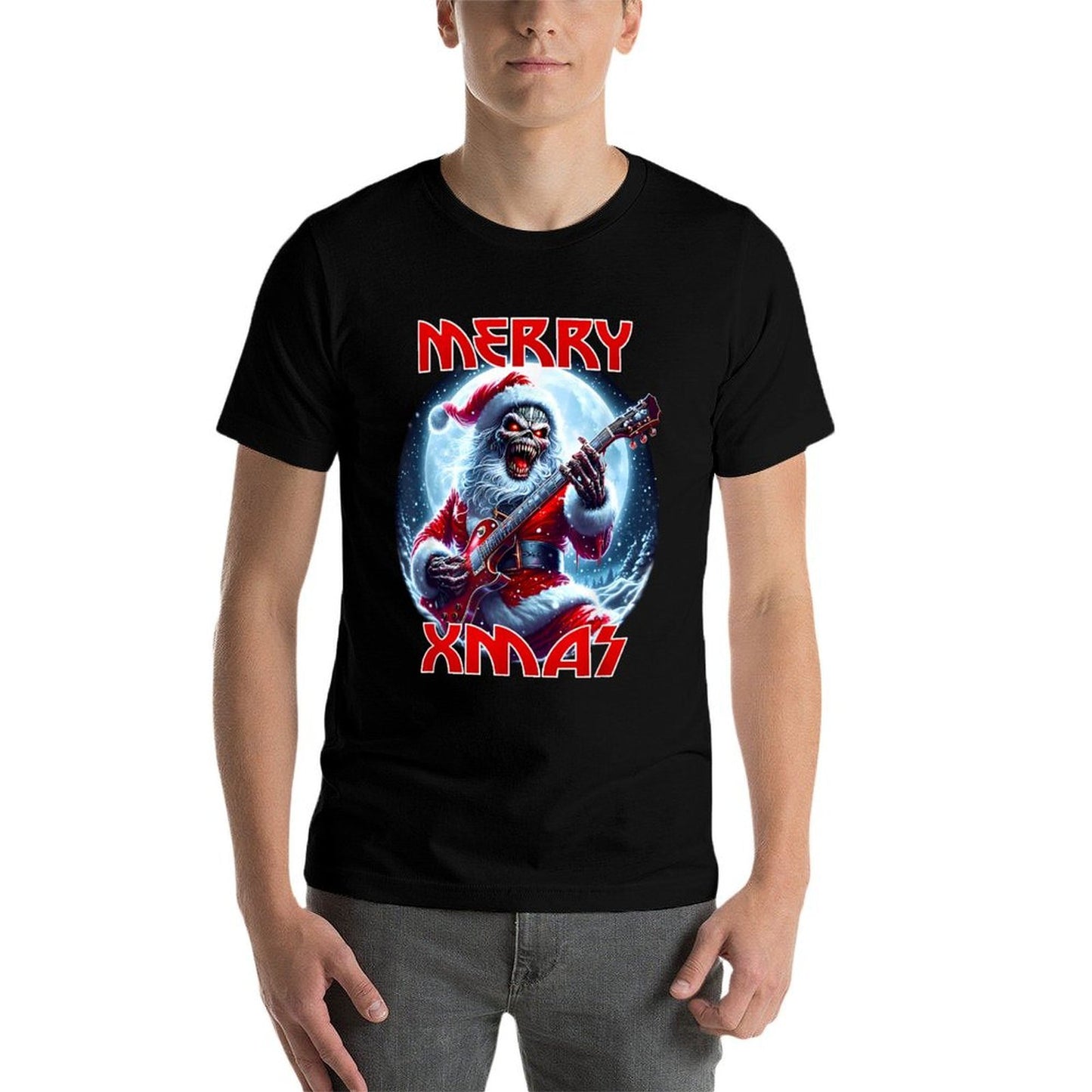 Merry Christmas Heavy Metal Band Death Metal Vintage Santa  Vintage-inspired T-Shirt
