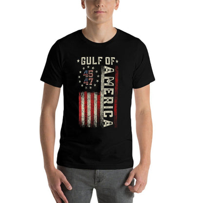 Womens Gulf Of USA America Funny USA Flag for Men Women V-Neck Vintage-inspired T-Shirt