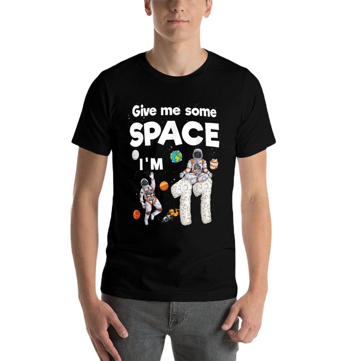 Outer Space Astronaut Planets Eleven Year Old 11th Birthday  Tagless Design T-Shirt