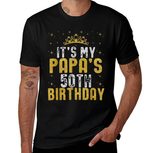 Happy It's My Papa's 50th Birthday 1975 50 Years Old  Graphic-printed T-Shirt