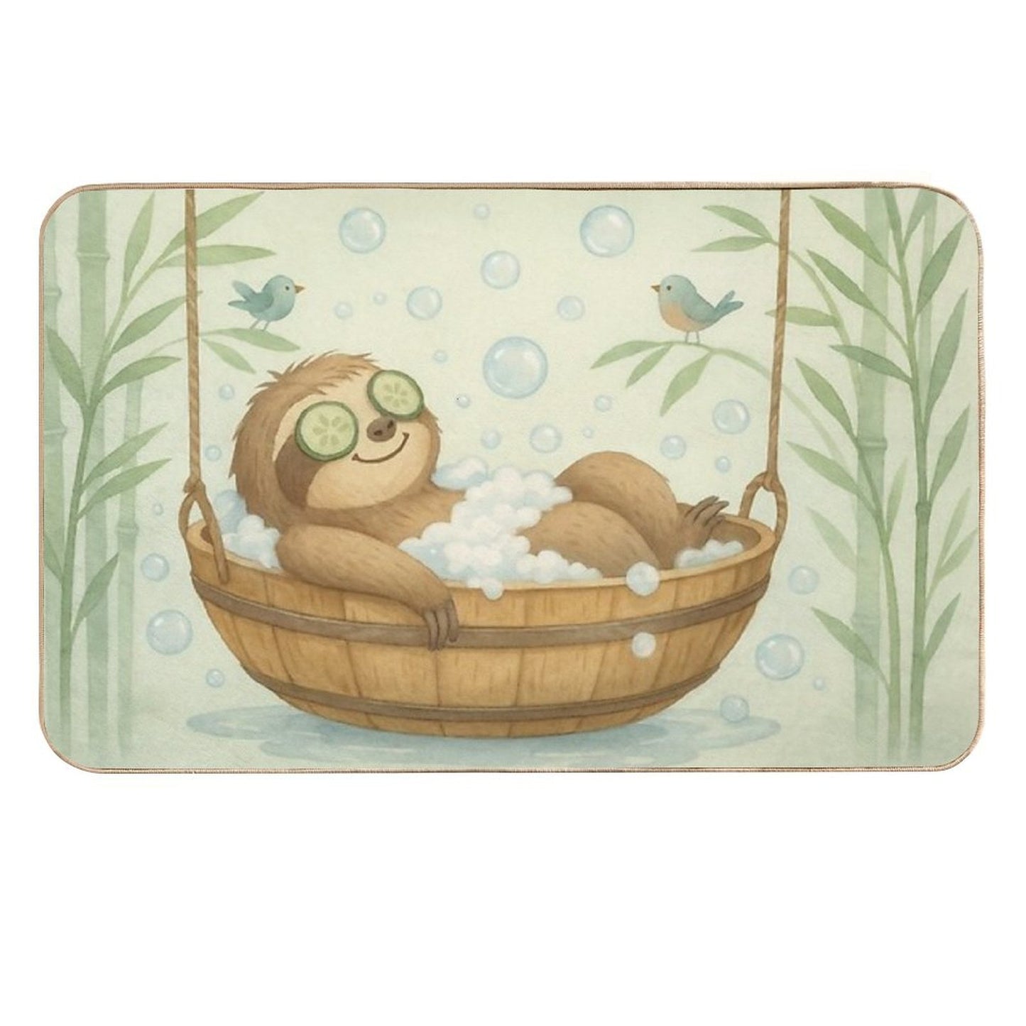 Slow Down & Soak - Relaxing Sloth Vibes  Easy Maintenance Bath Mat