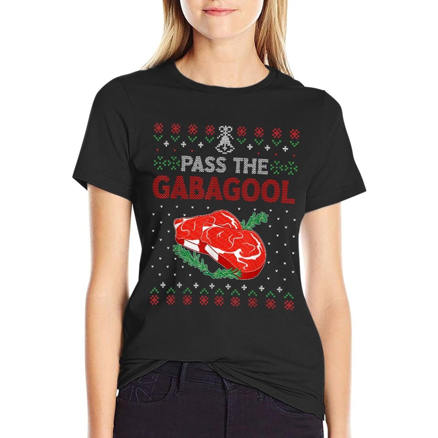 Pass The Gabagool Tacky Ugly Christmas Sweater For Men Women  Vintage-inspired T-Shirt