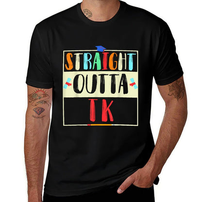 Straight Outta TK Graduate TK Graduation Transitional Kinder  Heathered Texture T-Shirt