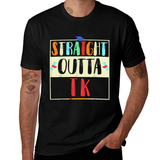 Straight Outta TK Graduate TK Graduation Transitional Kinder  Heathered Texture T-Shirt