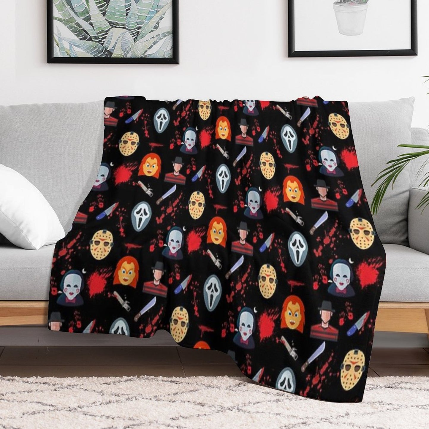Legends Of Horror - Slasher Edition Wrinkle-free Throw Blanket
