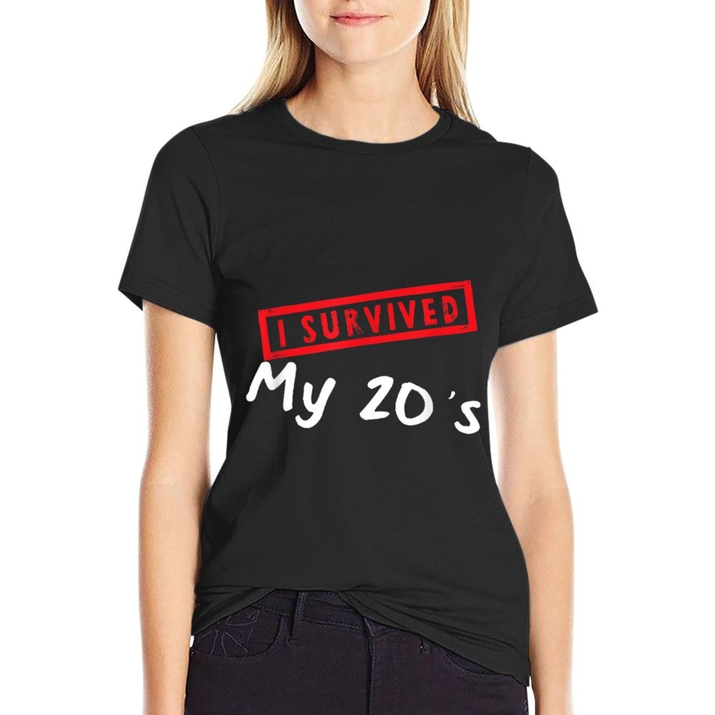 Funny 30th Birthday I Survived My 20s Turning 30 Graphic  Vintage-inspired T-Shirt