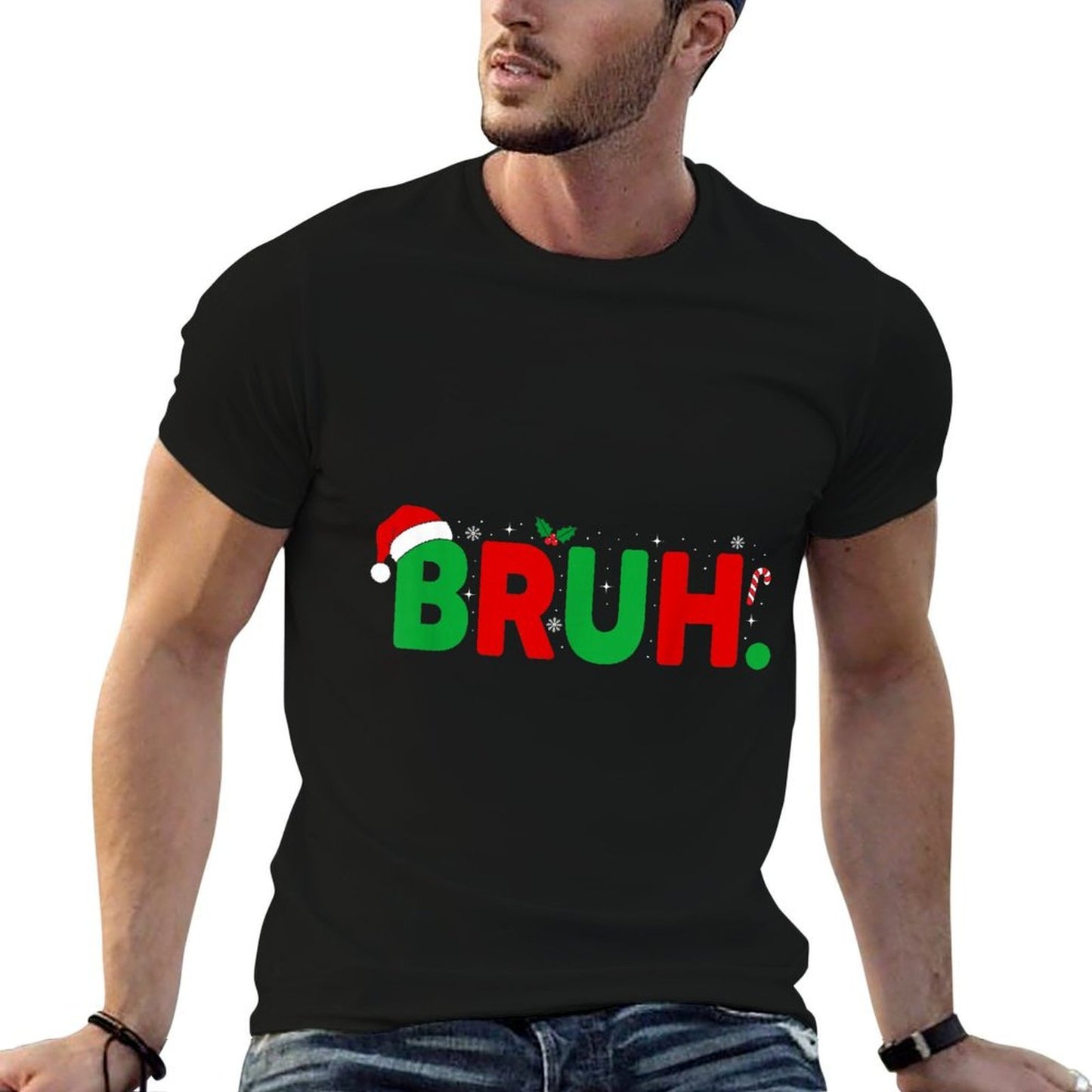 Bruh Christmas for Kids Boysns Men Funny Christmas  Lightweight T-Shirt