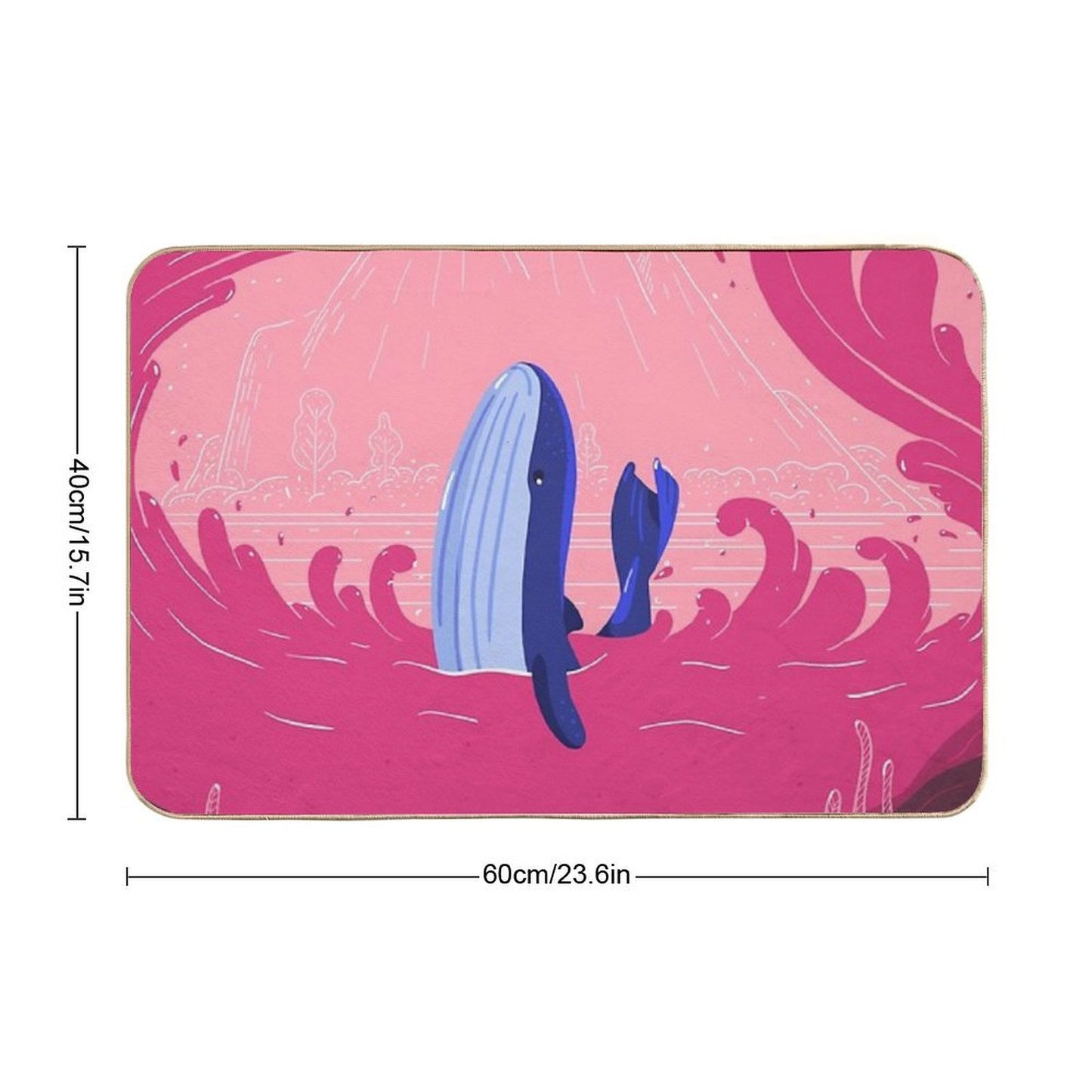 Whale  Stain-Proof Bath Mat
