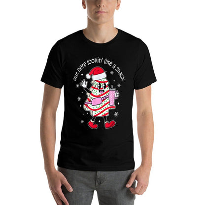 Out Here Looking Like A Snack Christmas Tree Cake Funny Xmas  Affordable Price T-Shirt