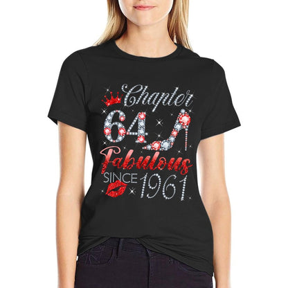Chapter 64 Fabulous Since 1961 64 Years Old Women Girl  Slim-fit Cut T-Shirt