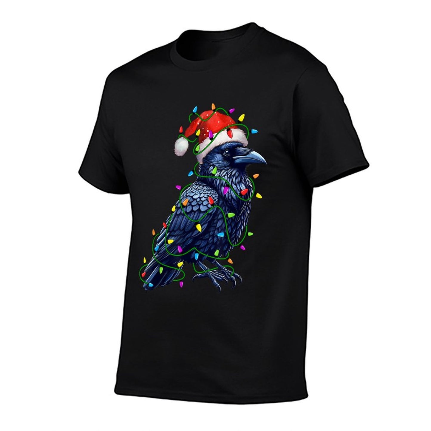 Raven Santa Christmas Tree Lighting Xmas Funny  Graphic-printed T-Shirt