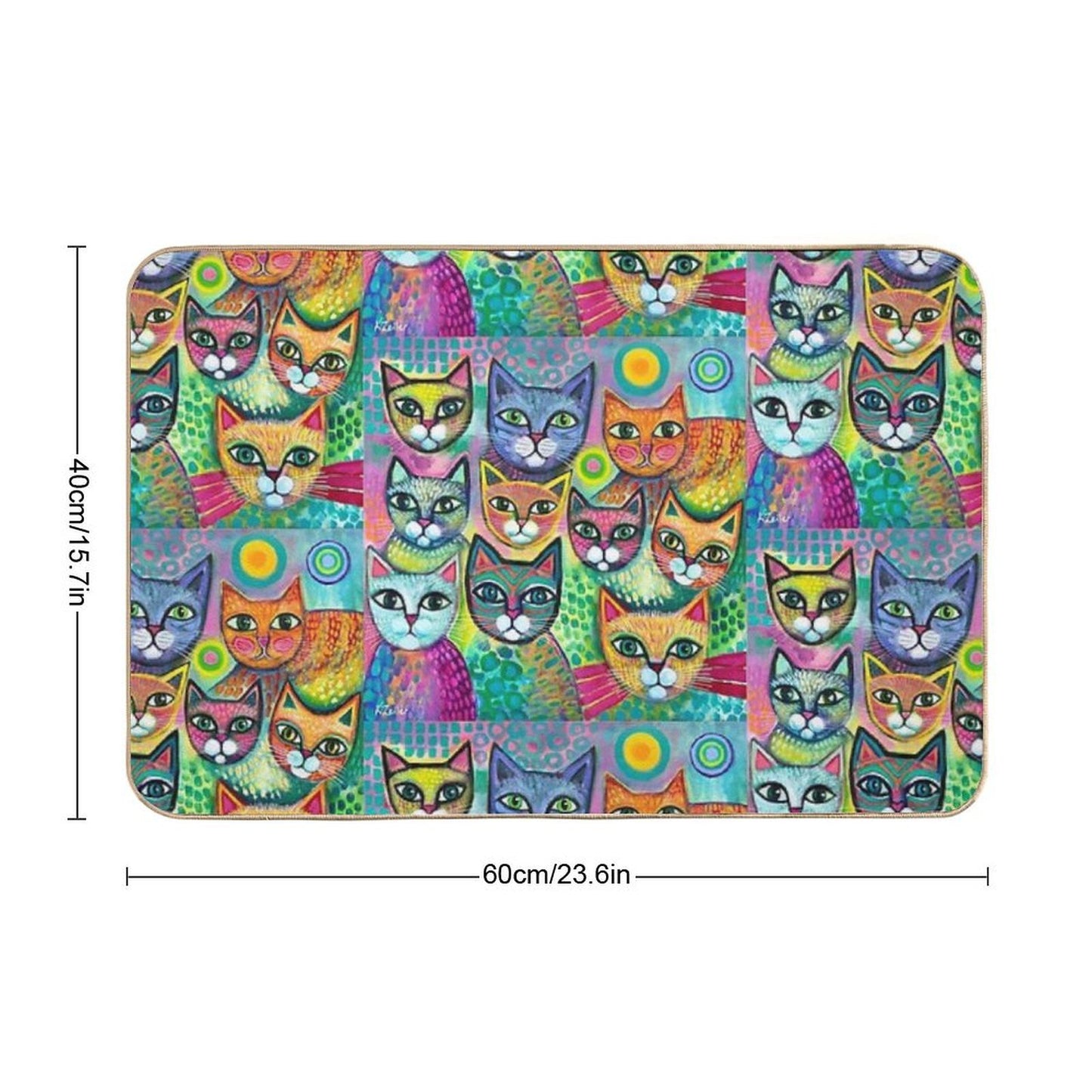 Happy Cats  Repositionable Bath Mat