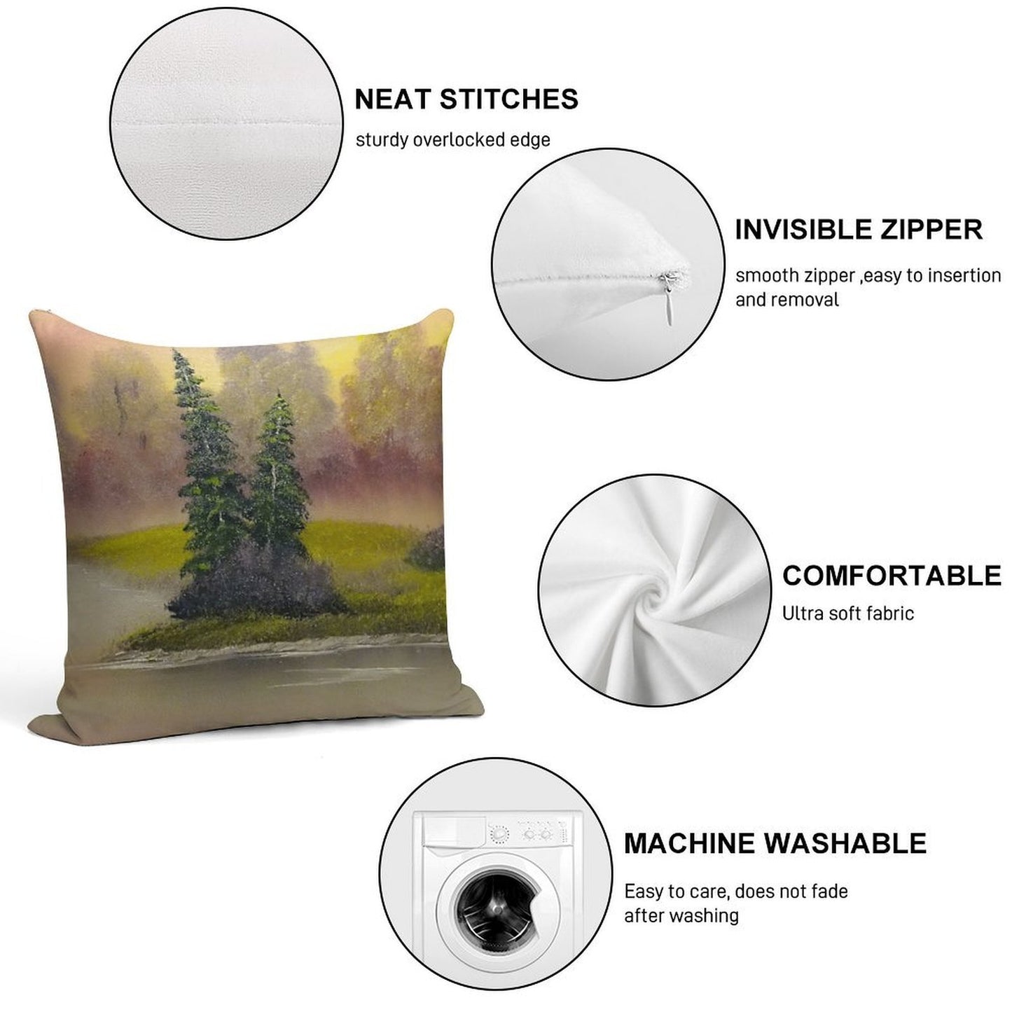 Misty Forest Soft Fade-Resistant Throw Pillow