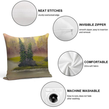 Misty Forest Soft Fade-Resistant Throw Pillow