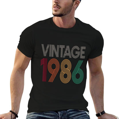 39th Birthday Men Women Vintage 1986 Retro 39 Years Old  Cotton T-Shirt